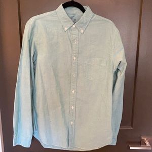 Teal J Crew Lightweight Oxford Cloth Button Down